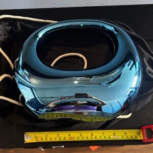 Sleek Metallic Blue Plexi Purse